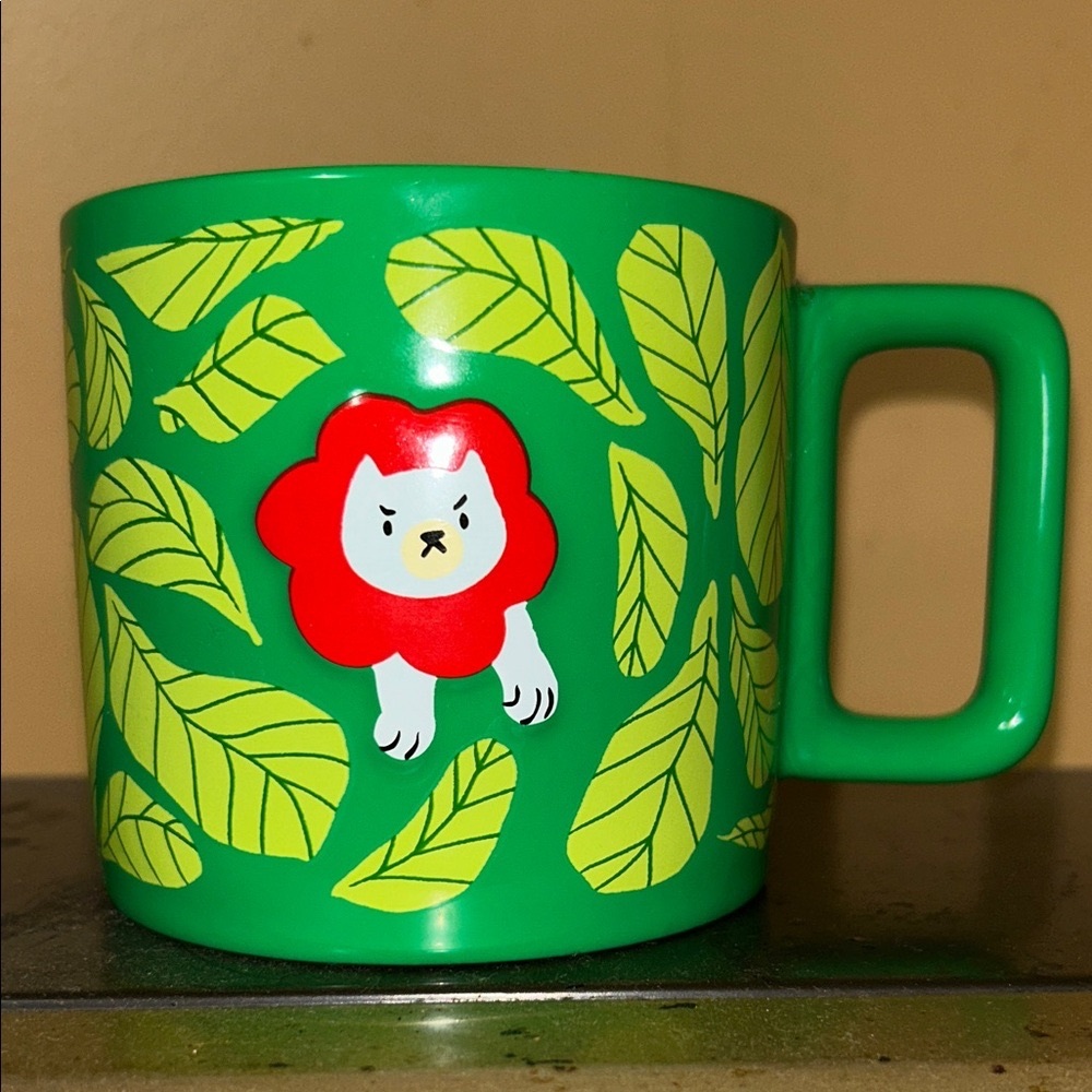 14 ounce Starbucks collectors Mon Yee Chau Mug Raised Lion Green Coffee Cup 2024